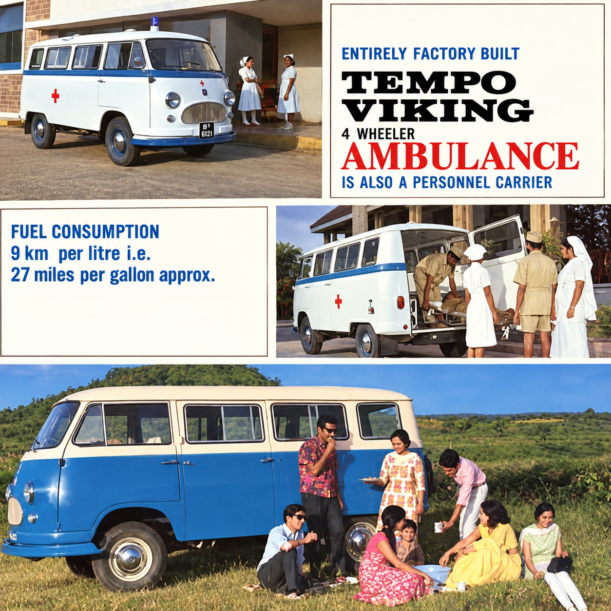 Bajaj Tempo Viking Ambulance – zeitgenössische Werbung