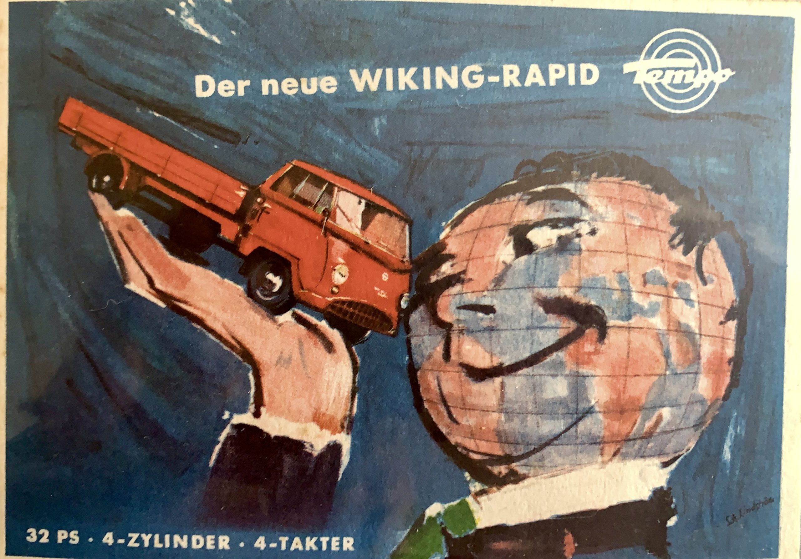 Zeitgenössischer Prospekt des Tempo Wiking Rapid mit 32 PS und Vierzylinder-Viertaktmotor