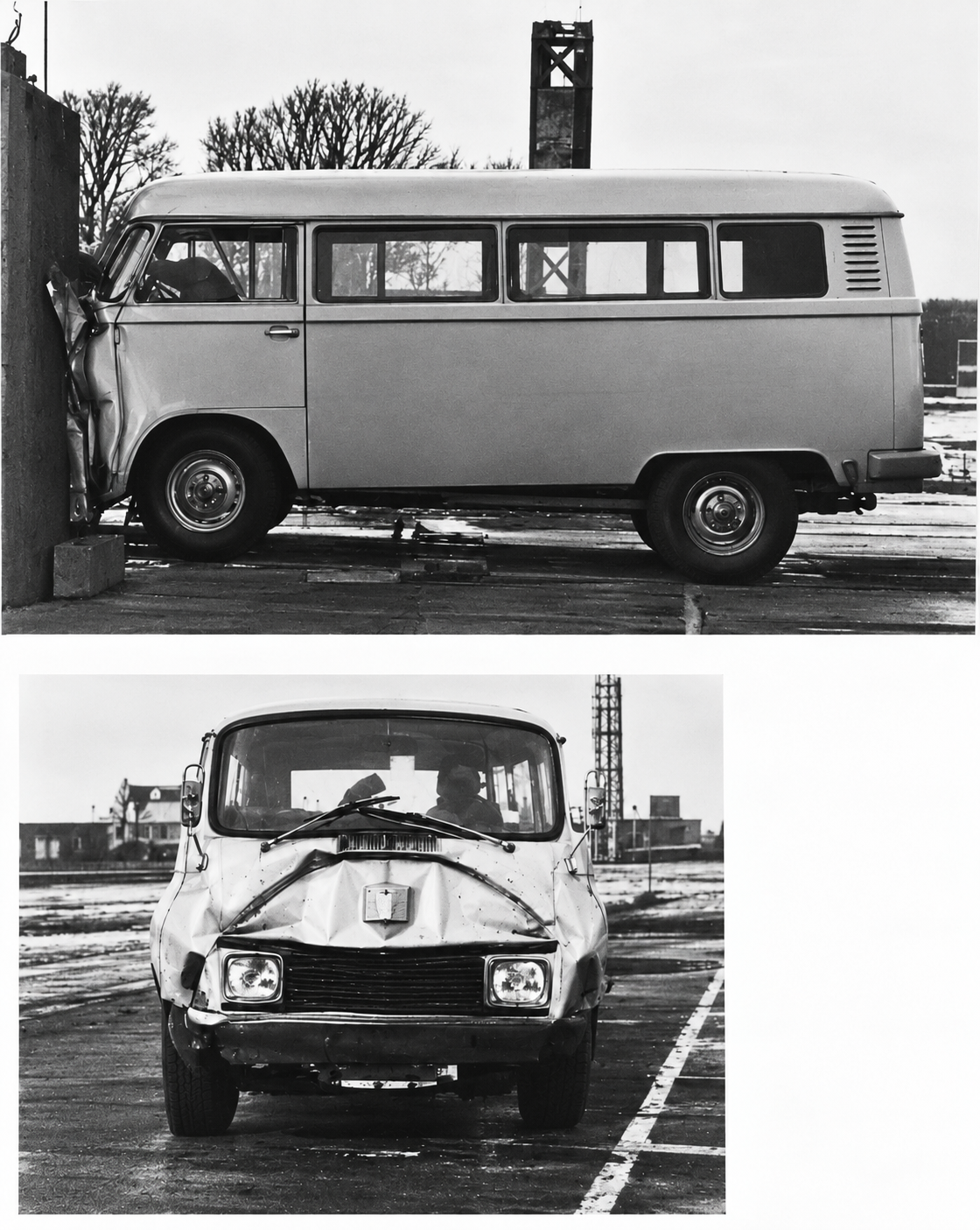 Historischer Crashtest eines Transporters