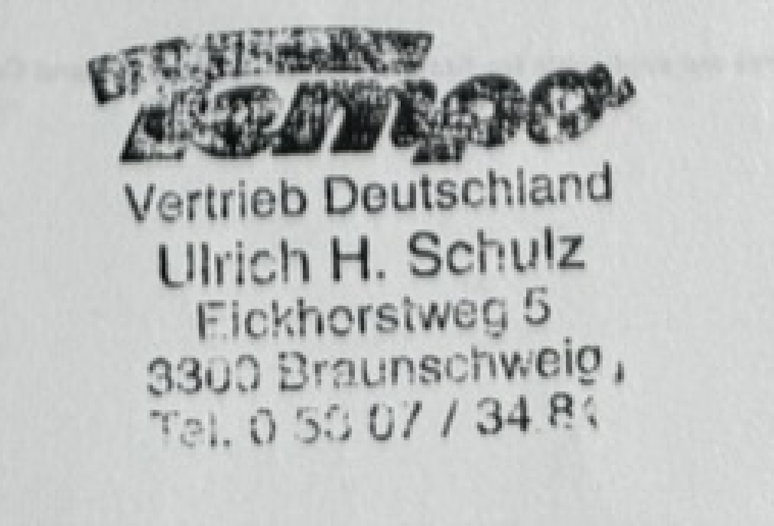Originaler Vertriebsstempel Ulrich H. Schulz, Braunschweig, auf einem Bajaj-Tempo-Prospekt