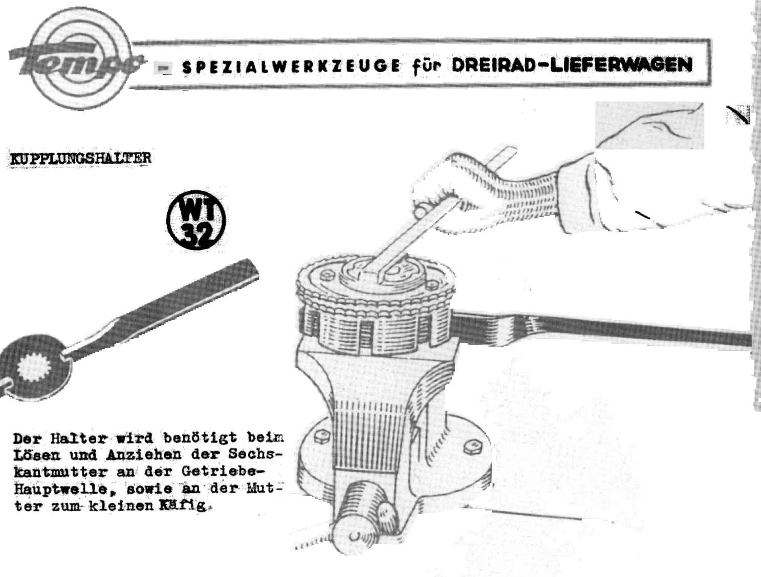 WT 32 – Originaldarstellung aus dem Spezialwerkzeugkatalog