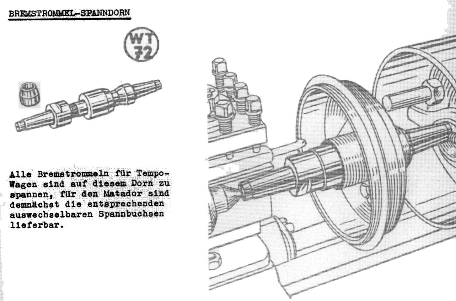 WT 72 – Originaldarstellung aus dem Spezialwerkzeugkatalog